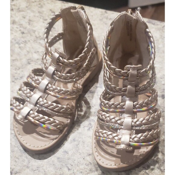 SEYCHELLES Little Girl Gold Shimmer Strappy Sandals Size‎ 7, Very Gently Used - Picture 3 of 9